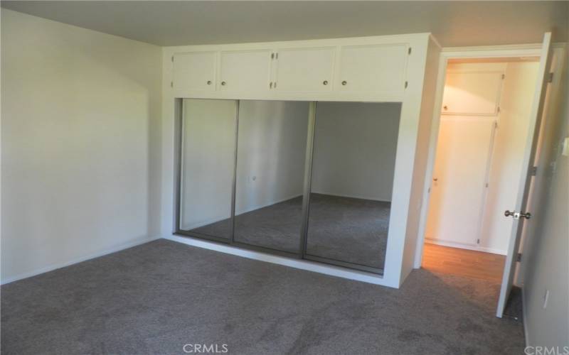 bedroom closet with mirror door