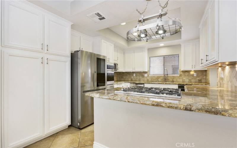 stainless steel appliances, dual oven, high end range and automatic hood