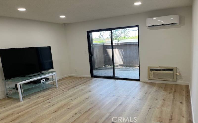 Living room with recessed lights