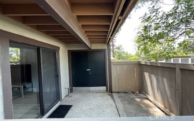 Laundry closet in patio