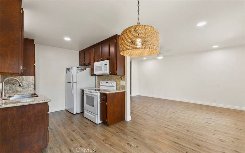 The dining area is roughly 8x8 off of the kitchen offering ample space for friends and family to gather.