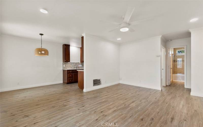 The bright and spacious great room waiting to welcome you home after a day at the beach.