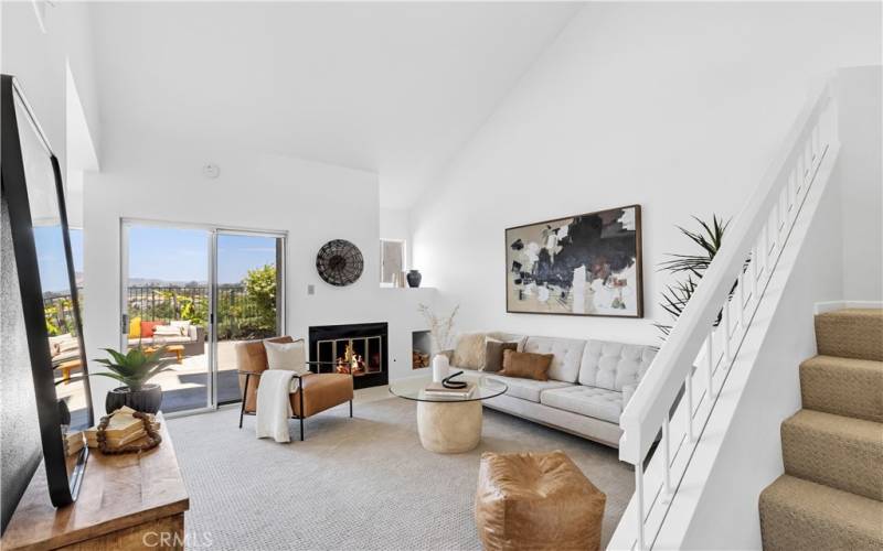 Looking from the entry into the living space and the views beyond...