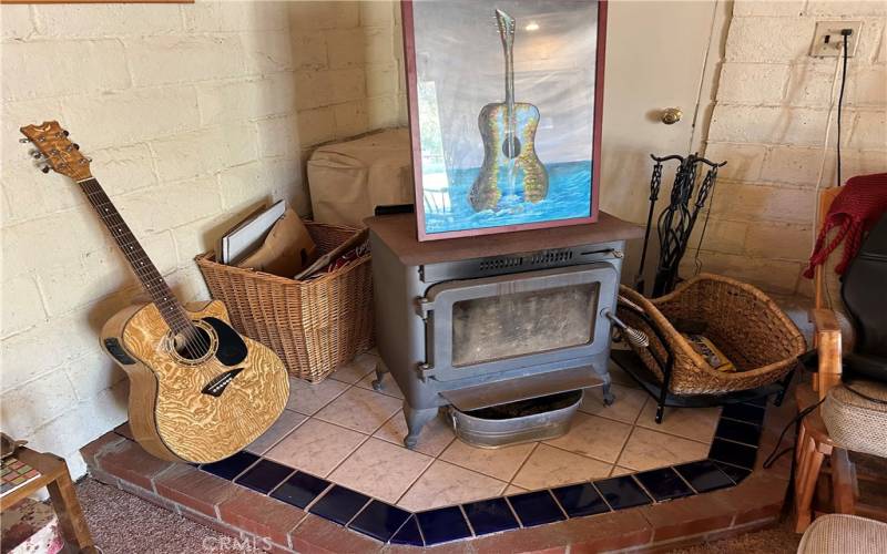 Wood stove-living room