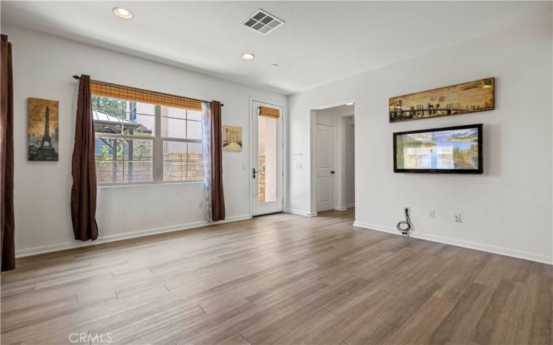 Living room opens to patio