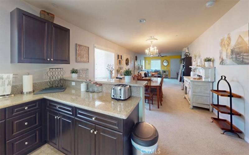 Kitchen into open floor plan
