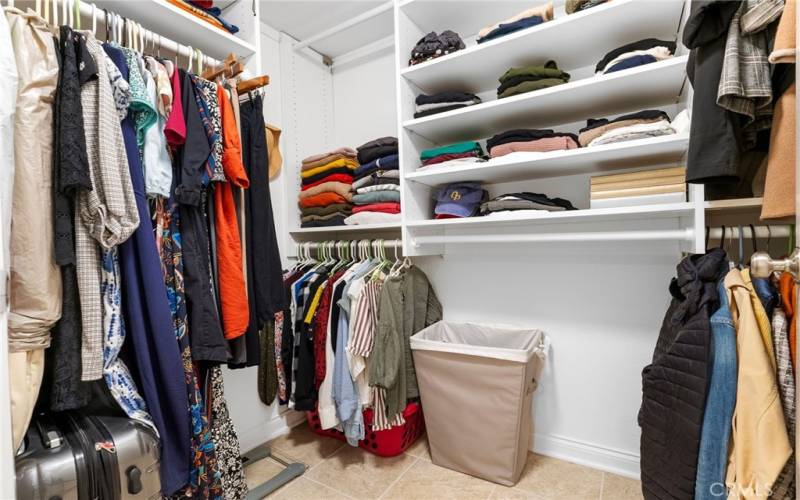 Main bedroom walk in closet