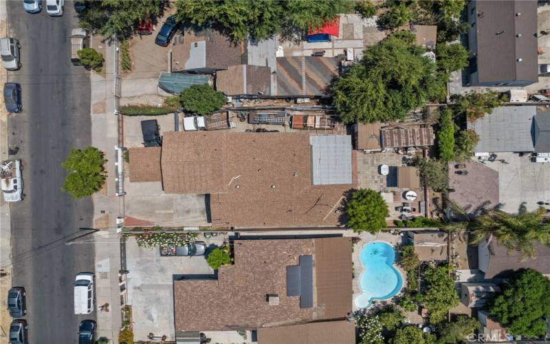 Aerial view of the house