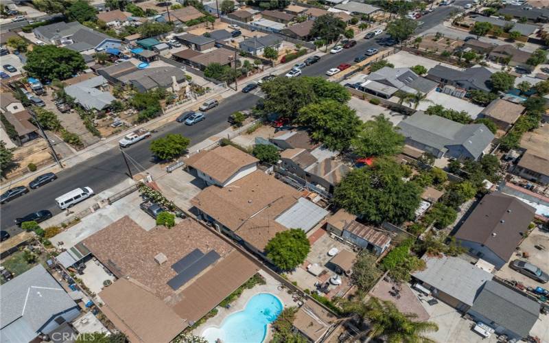 Aerial view of the house