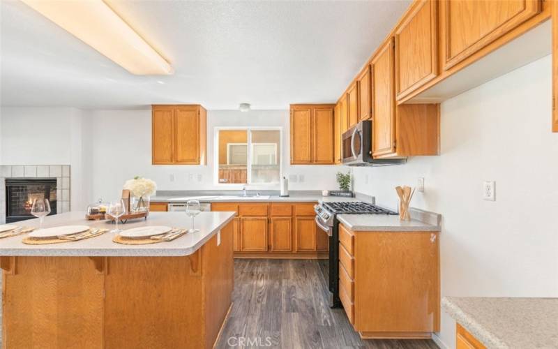 Kitchen View of Fireplace