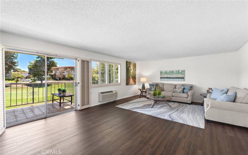 Another view from Living Room with New Laminate wood look flooring.