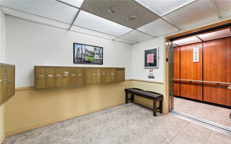 Your mail room and Elevator waiting to take you 

to 2390- unit 2D  on 2nd floor then to R to end Right.