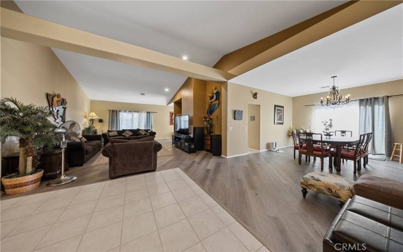 Living Room / Dining Room - Open Concept with entry to Kitchen Areas