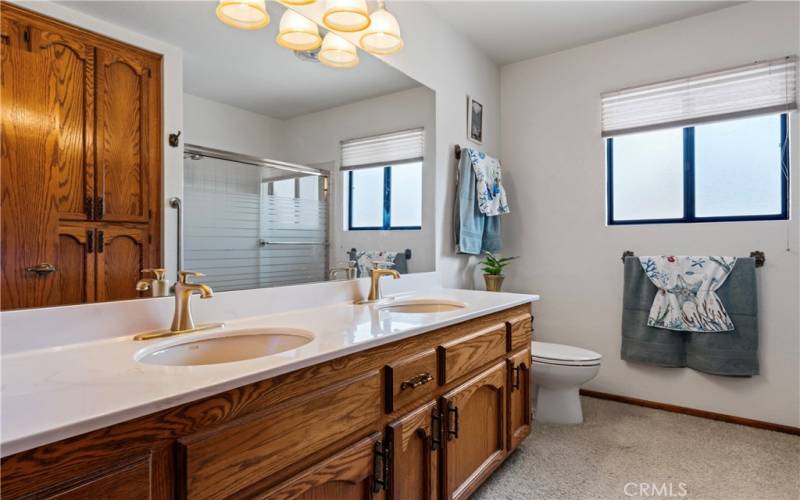 Hall Bathroom with Dual Sinks