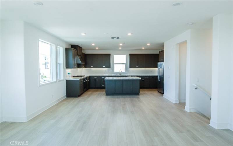 View of Kitchen and Dinning space from Livingroom