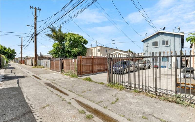 Back Alley has Only One Entrance, Blocked at the Other End.  Gated Entrance to Subject Back Yard.