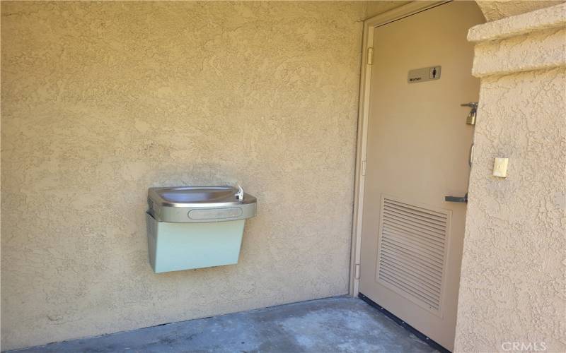 Restrooms area and water fountain