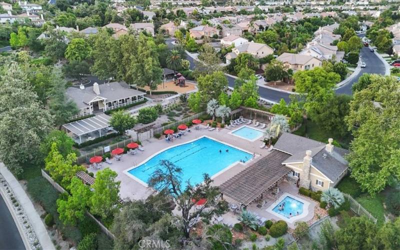 Aerial pool club house playground