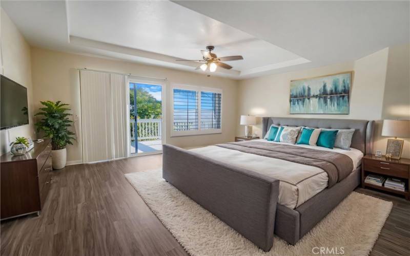 Master bedroom staged