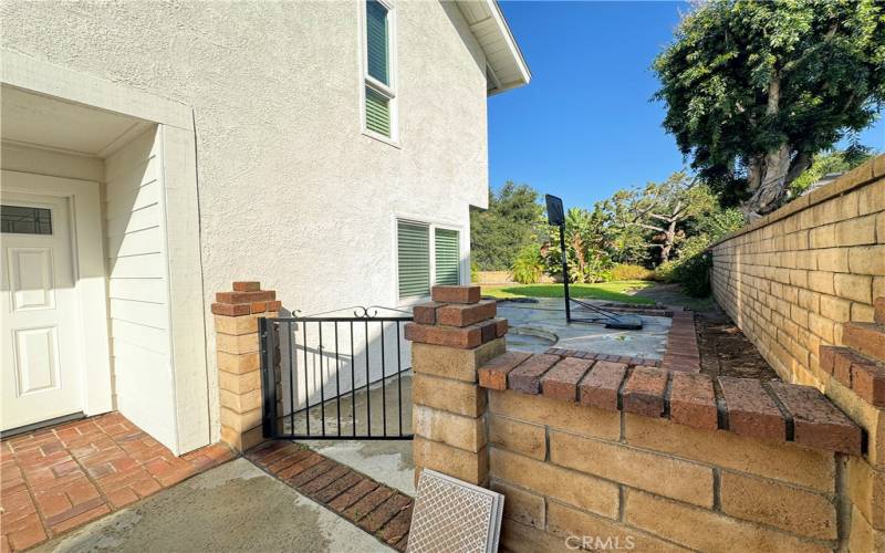 Gated Front door, and gate to back yard.