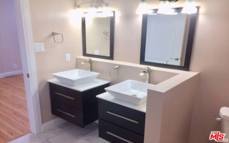 Primary bathroom with double sink