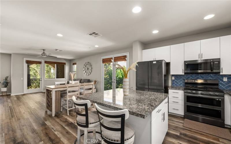 Kitchen with view of Living Room