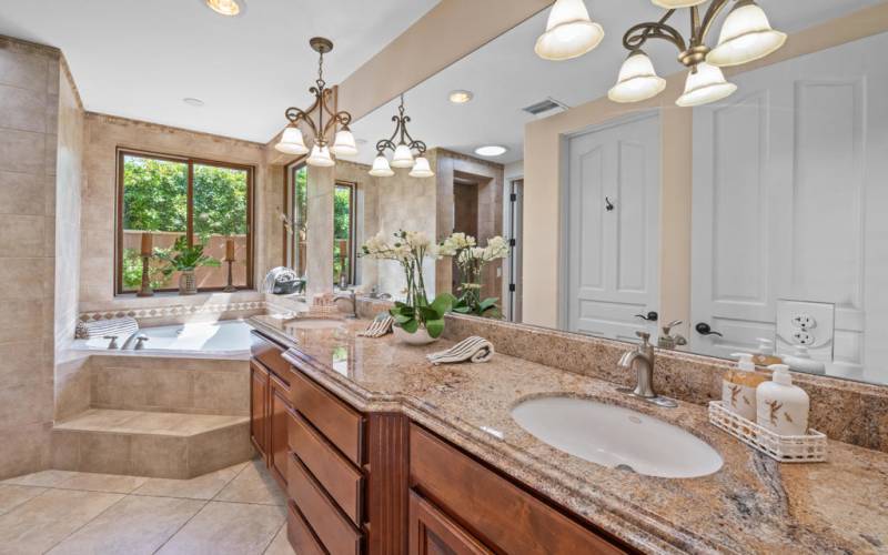 Double Sink Vanity with Granite Counters