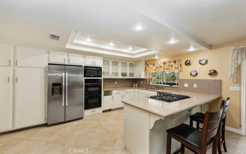 Huge kitchen overlooking the pool area