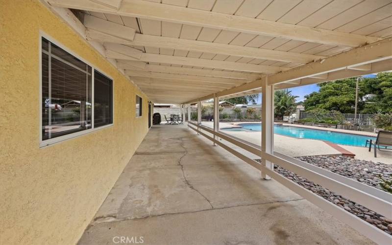 Oversize patio cover with sunset views