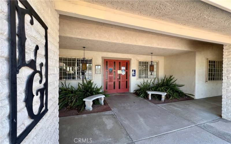 Main entrance to clubhouse, just 2 min. away by automobile.