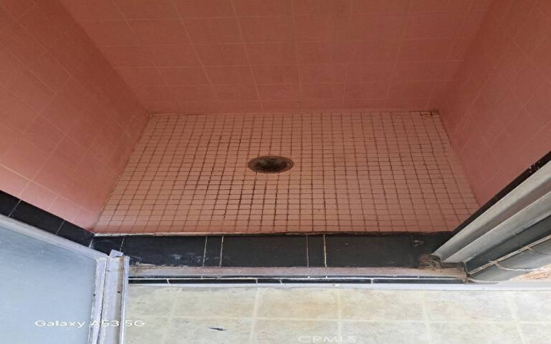 Shower floor.