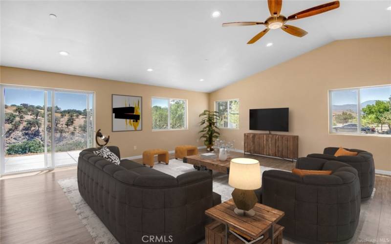 Virtually staged living room