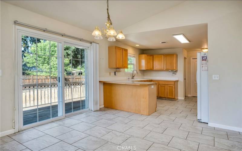 Dining area, slider to left to backyard