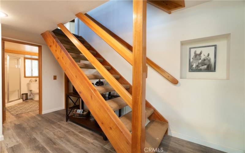 Stairs to lower-level family room