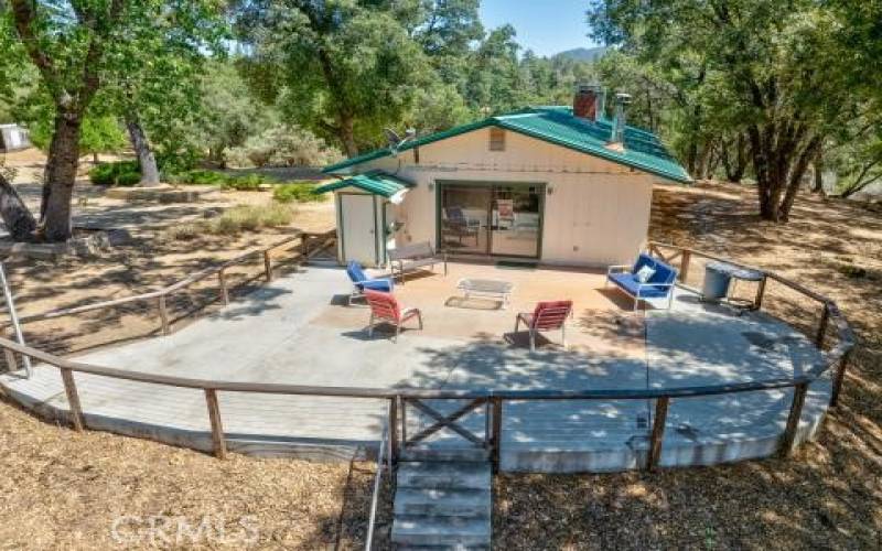 The old horseshow pit is just below the patio