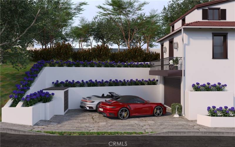 Driveway and Garage Entry_ Rendering