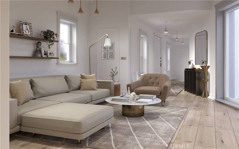 Living room and Entryway_ Rendering