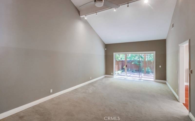 Spacious living area with 2 story ceiling