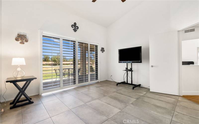 Master bedroom has vaulted ceilings and en-suite.