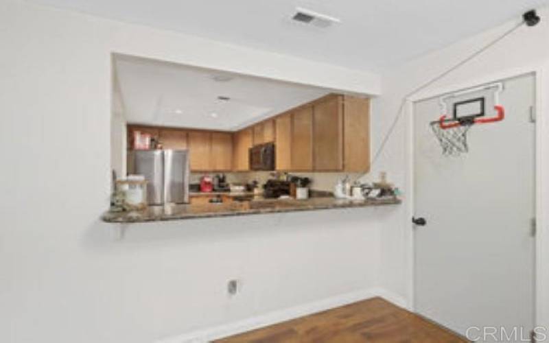 Looking at Bar Area from Dining Room into kitchen