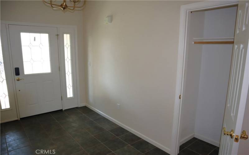 Coat closet in entry