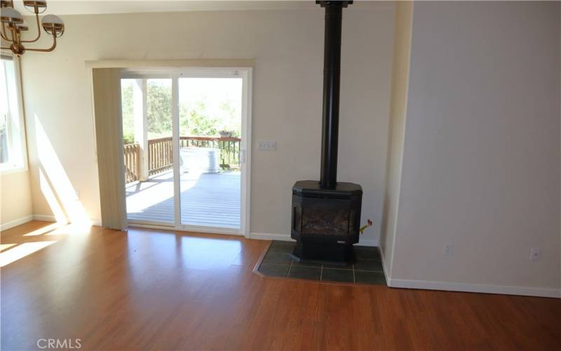 Gas stove in dining room