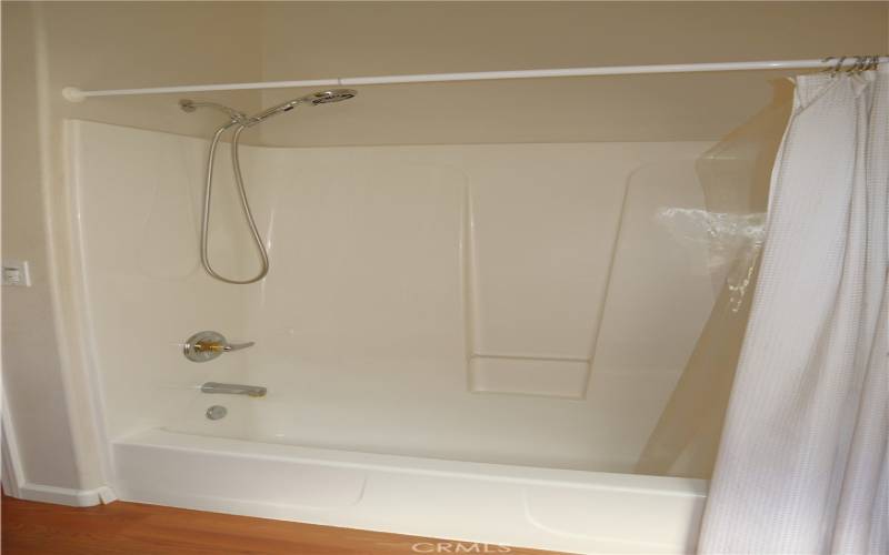 Tub and shower for guest bathroom