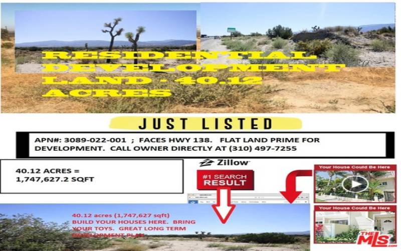 Listing Flyer - APN 3089022001  40.12 acres 1.747627 million sqft.