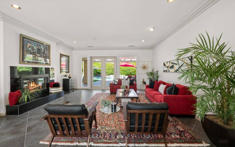 Spacious Living Room with Wall of Glass