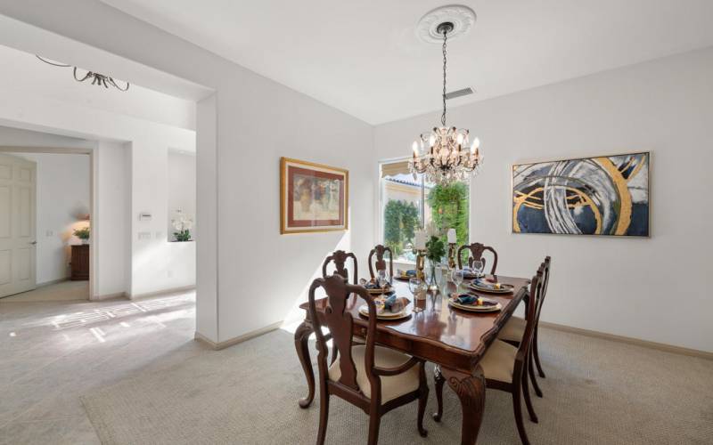 Elegant Dining Room with Chandelier