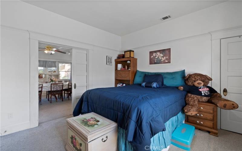 Bedroom with Walk-In Closet and Wide door into Dinning Room