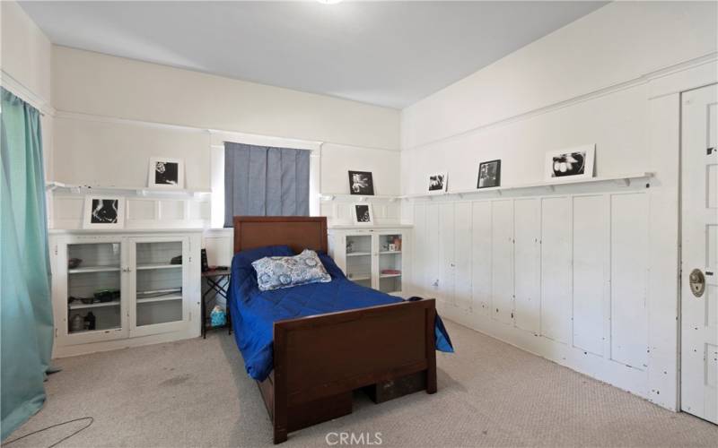 Front Bedroom has Original built-in Shelving