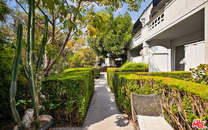 Walkway to apartment