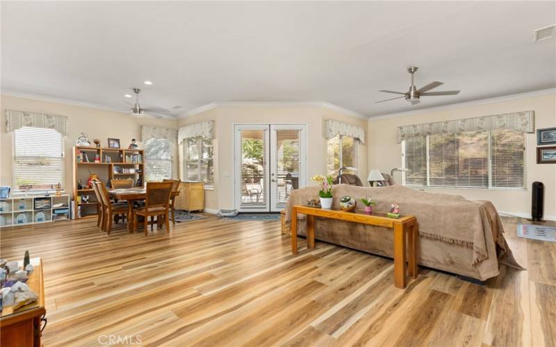 Great Room showing double doors to the covered patio